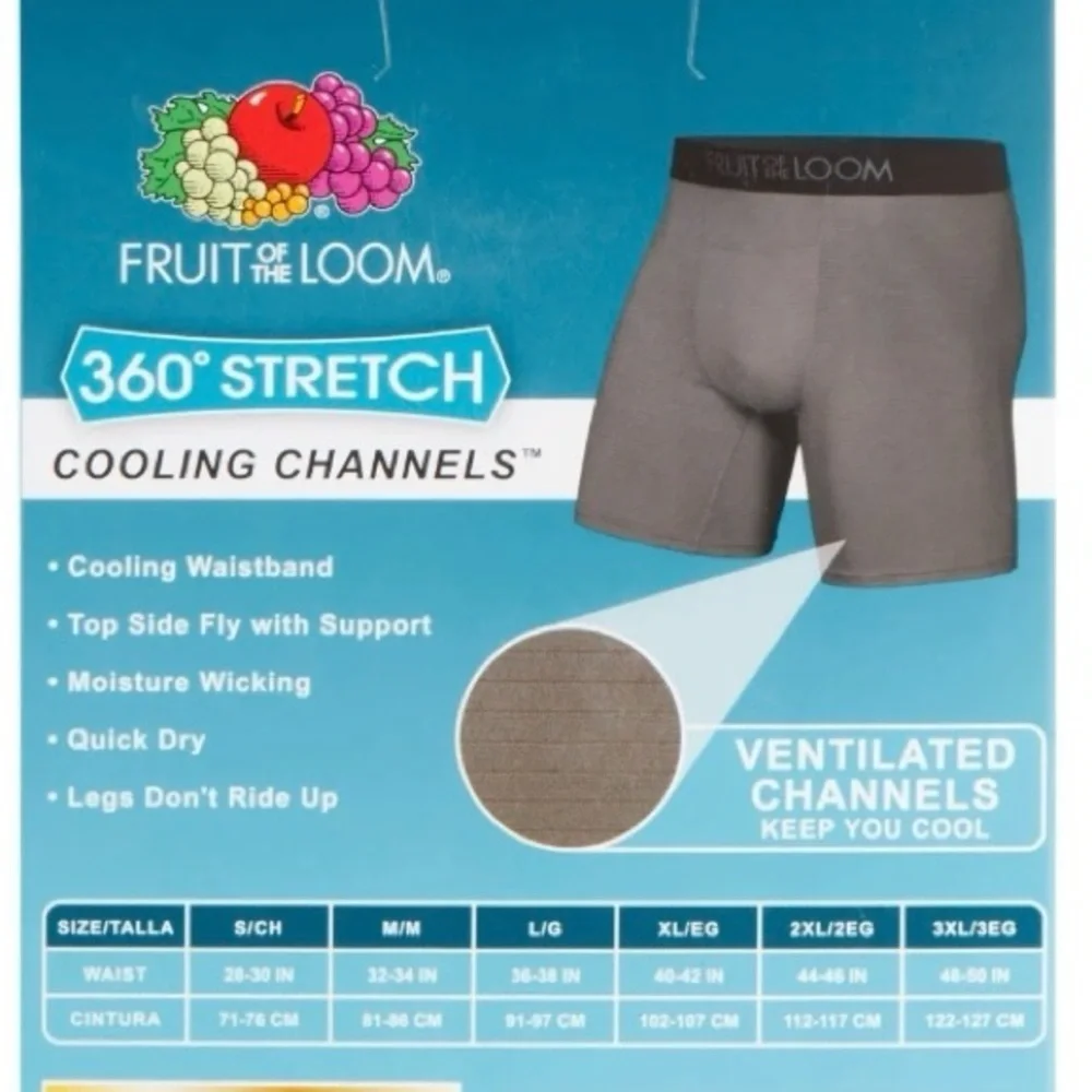 Fruit of the Loom Men's 360 Stretch Performance Boxer Briefs